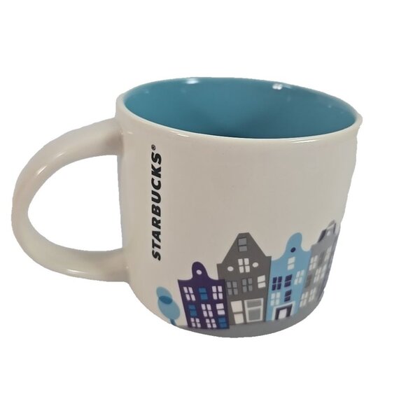 Starbucks Amsterdam Mug You Are Here Collection 2022 Blue Cityscape Design - Picture 4 of 6